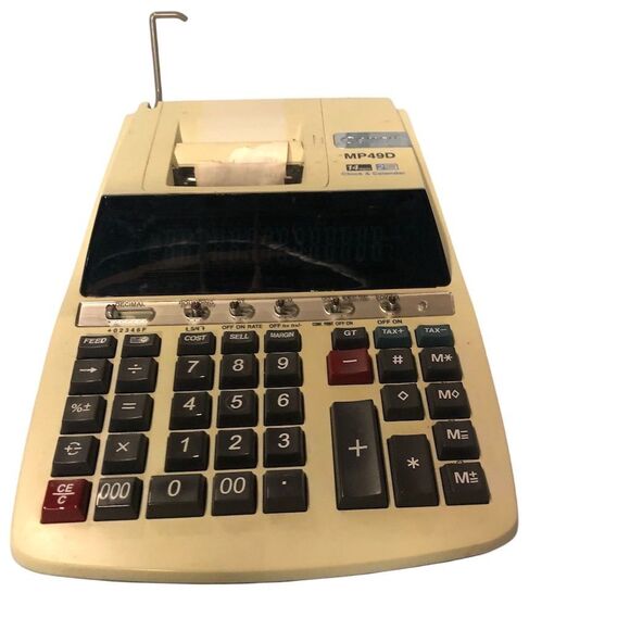 Canon MP49D Desktop Printing Calculator with Clock & Large Display - Picture 3 of 3
